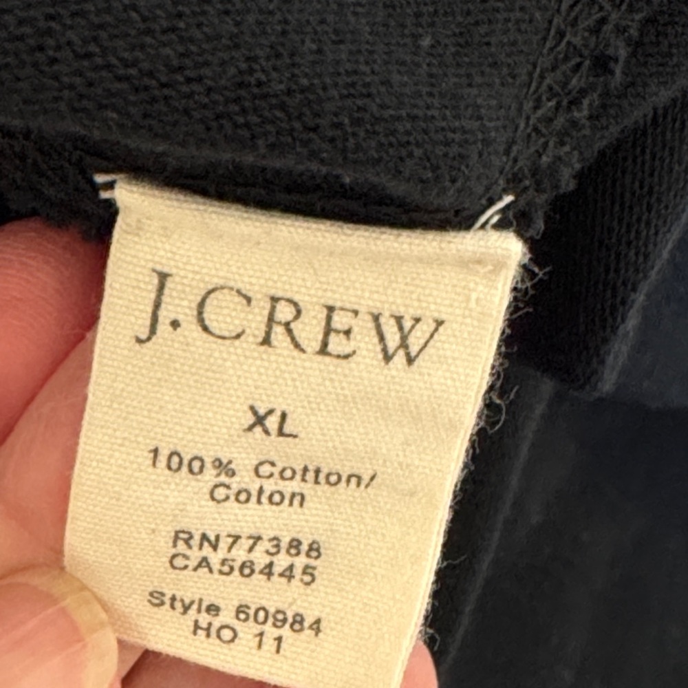 J. Crew Men's Zip Up Black 100%cotton sueded Jersey Sweater - Picture 3 of 4